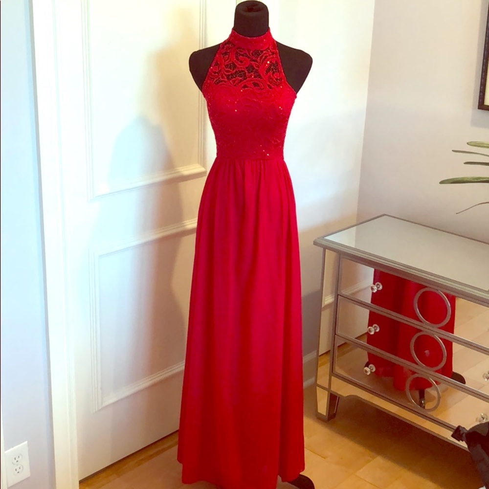 Red long dress